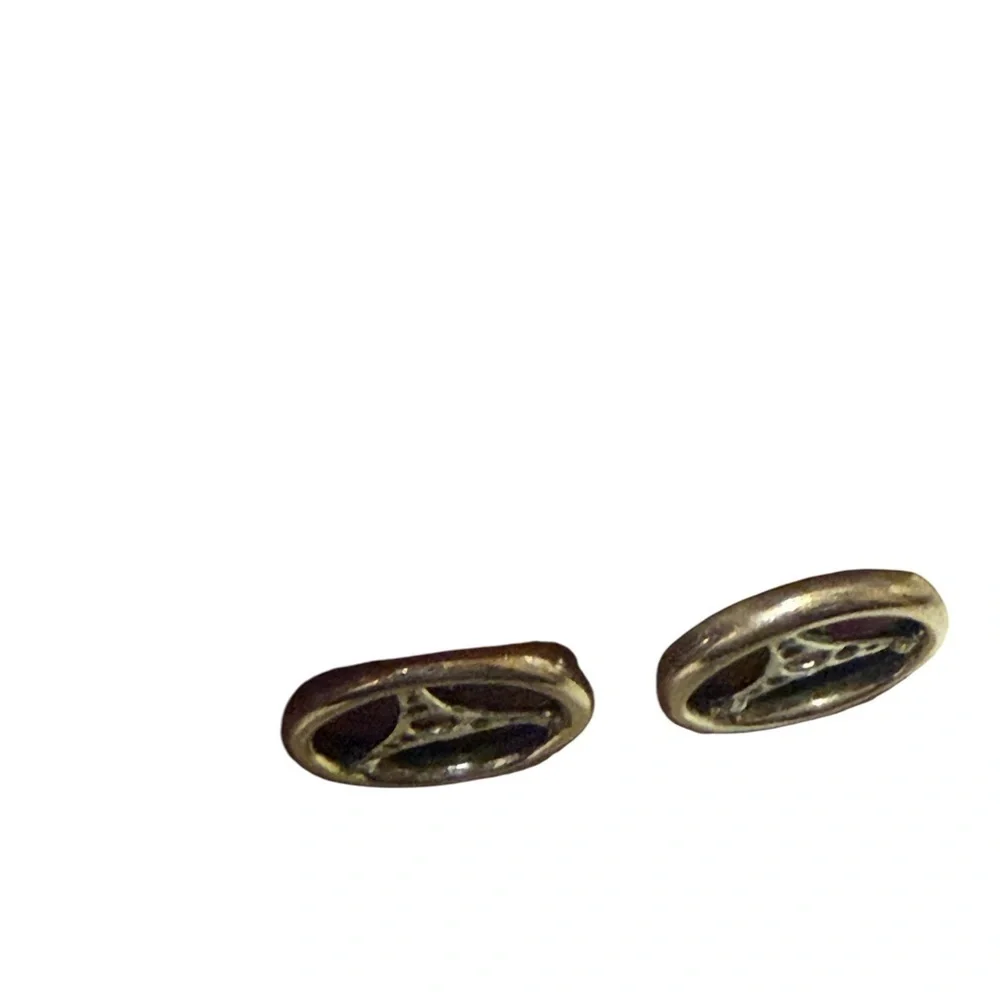 Two pairs of Elegant Black and Silver Cufflinks Set. Both is sliver ,925 stamps